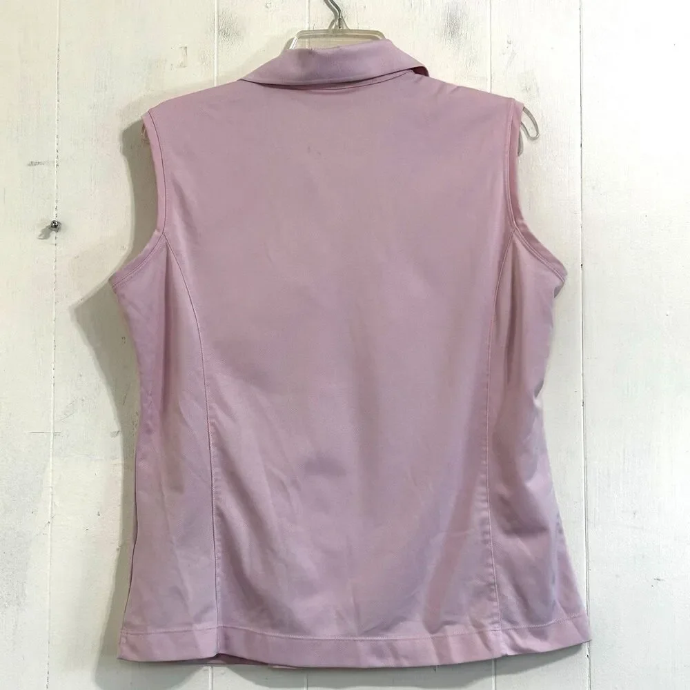 Nike Dri-FIT Light Pink Sleeveless Golf Polo Shirt Size XL Sports Athletic Shirt